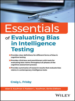 cover image of Essentials of Evaluating Bias in Intelligence Testing